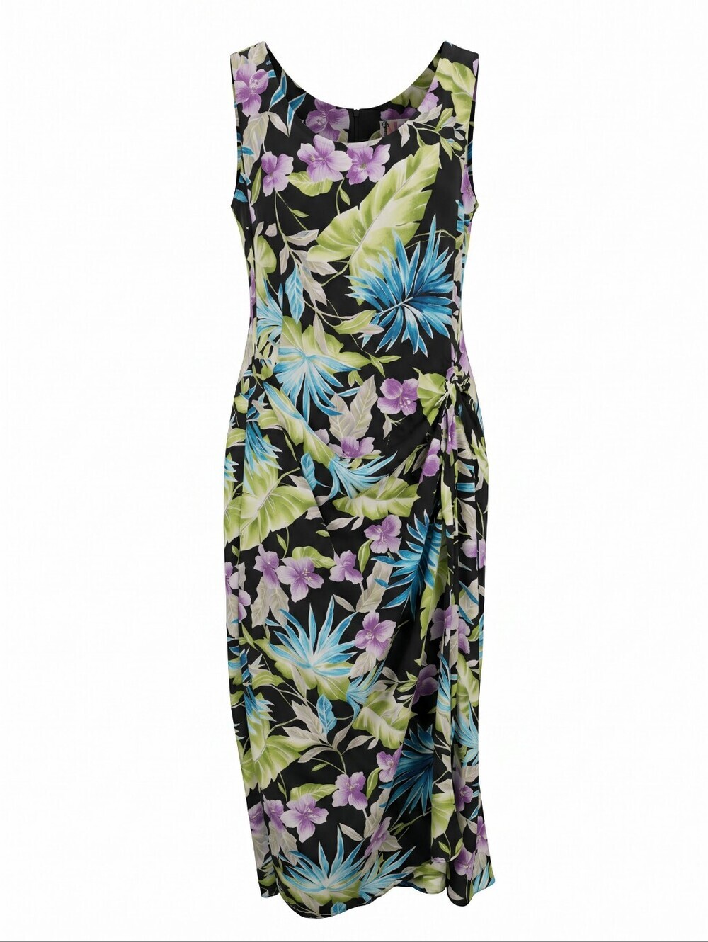 R&K Vintage Saronf Wrap Tropical Floral Maxi Dress Resorterar Vacation Travel